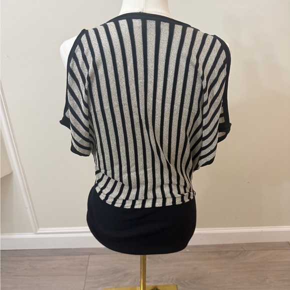 Cache Black and Silver Striped Top - Picture 4 of 5
